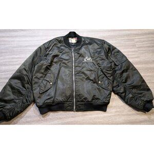 Vintage Indian Motorcycles Satin Bomber Jacket Men's XXL Full Zip Logo Script